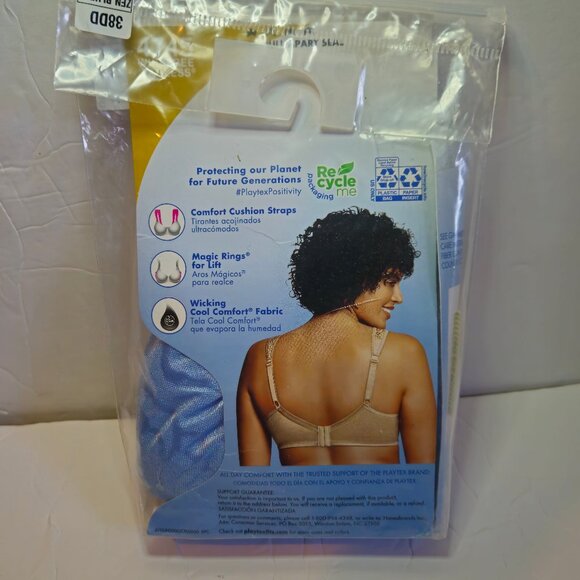 Playtex 18 Hour Ultimate Lift & Support Zen Blue Bra Size 38DD - Picture 4 of 6